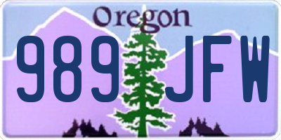 OR license plate 989JFW