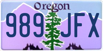 OR license plate 989JFX