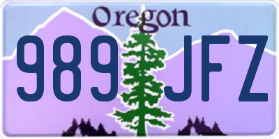 OR license plate 989JFZ