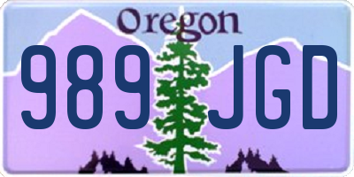 OR license plate 989JGD