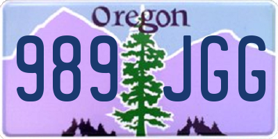 OR license plate 989JGG