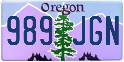 OR license plate 989JGN