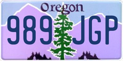 OR license plate 989JGP