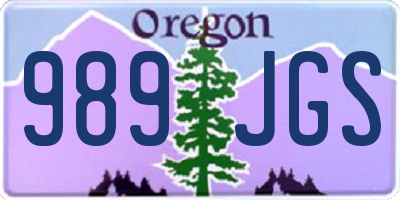 OR license plate 989JGS