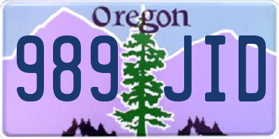 OR license plate 989JID