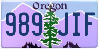 OR license plate 989JIF