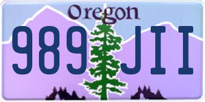 OR license plate 989JII