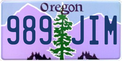 OR license plate 989JIM