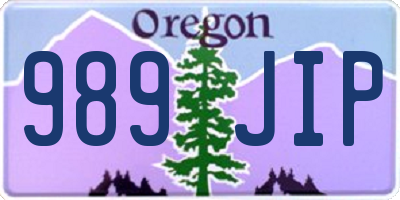 OR license plate 989JIP