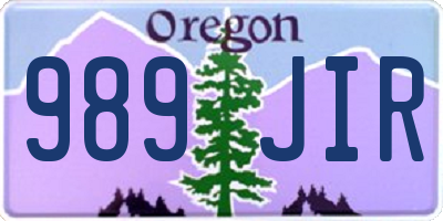 OR license plate 989JIR