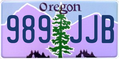 OR license plate 989JJB