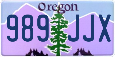 OR license plate 989JJX