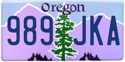 OR license plate 989JKA