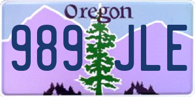 OR license plate 989JLE