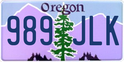 OR license plate 989JLK