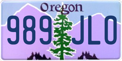 OR license plate 989JLO