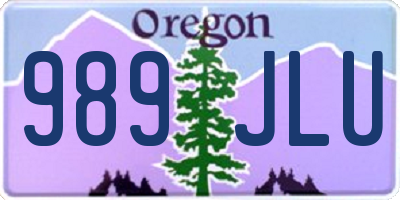 OR license plate 989JLU