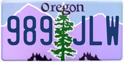 OR license plate 989JLW