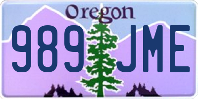 OR license plate 989JME