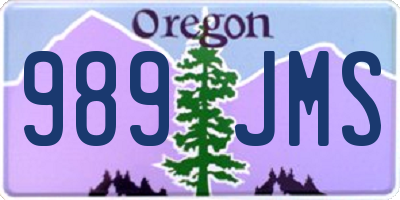 OR license plate 989JMS