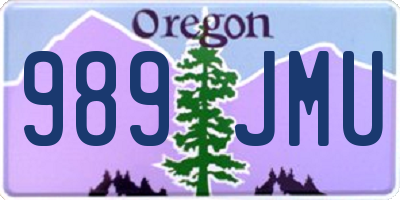 OR license plate 989JMU