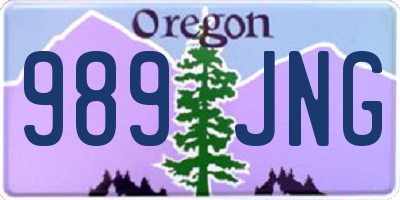 OR license plate 989JNG
