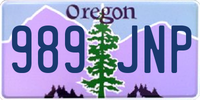 OR license plate 989JNP