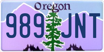 OR license plate 989JNT