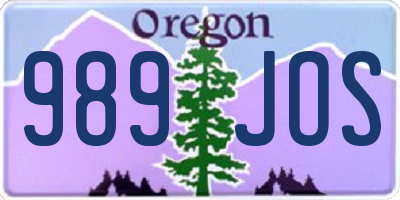 OR license plate 989JOS