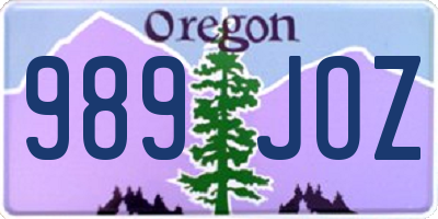 OR license plate 989JOZ