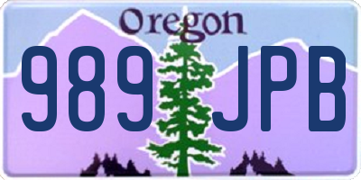 OR license plate 989JPB