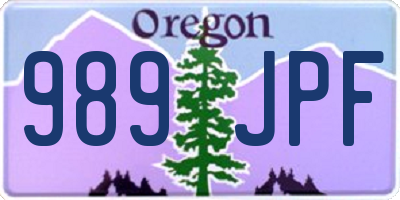 OR license plate 989JPF