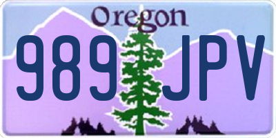 OR license plate 989JPV