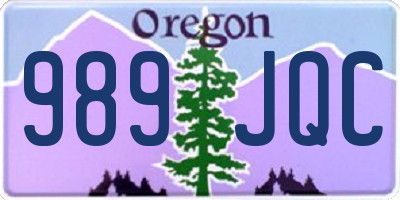 OR license plate 989JQC