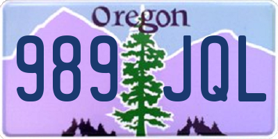 OR license plate 989JQL