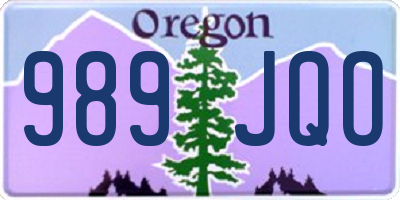 OR license plate 989JQO