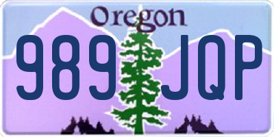 OR license plate 989JQP