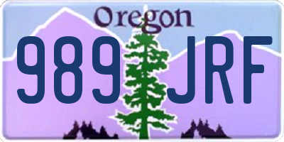 OR license plate 989JRF