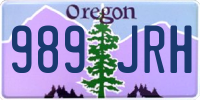 OR license plate 989JRH