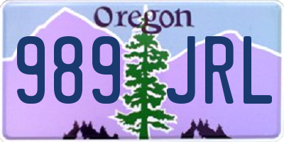 OR license plate 989JRL