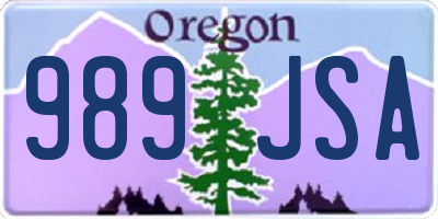 OR license plate 989JSA