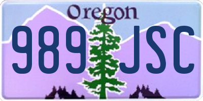 OR license plate 989JSC