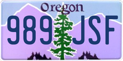 OR license plate 989JSF