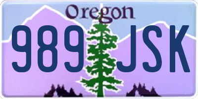 OR license plate 989JSK