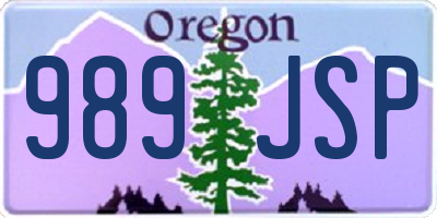 OR license plate 989JSP