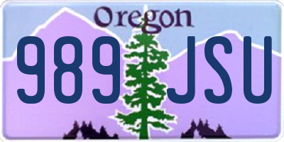 OR license plate 989JSU