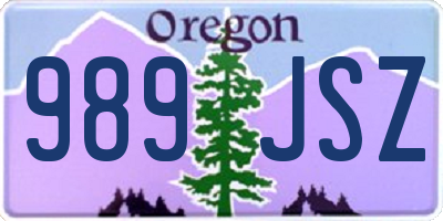 OR license plate 989JSZ