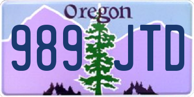 OR license plate 989JTD