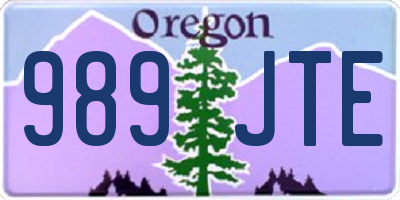 OR license plate 989JTE
