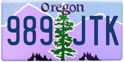 OR license plate 989JTK